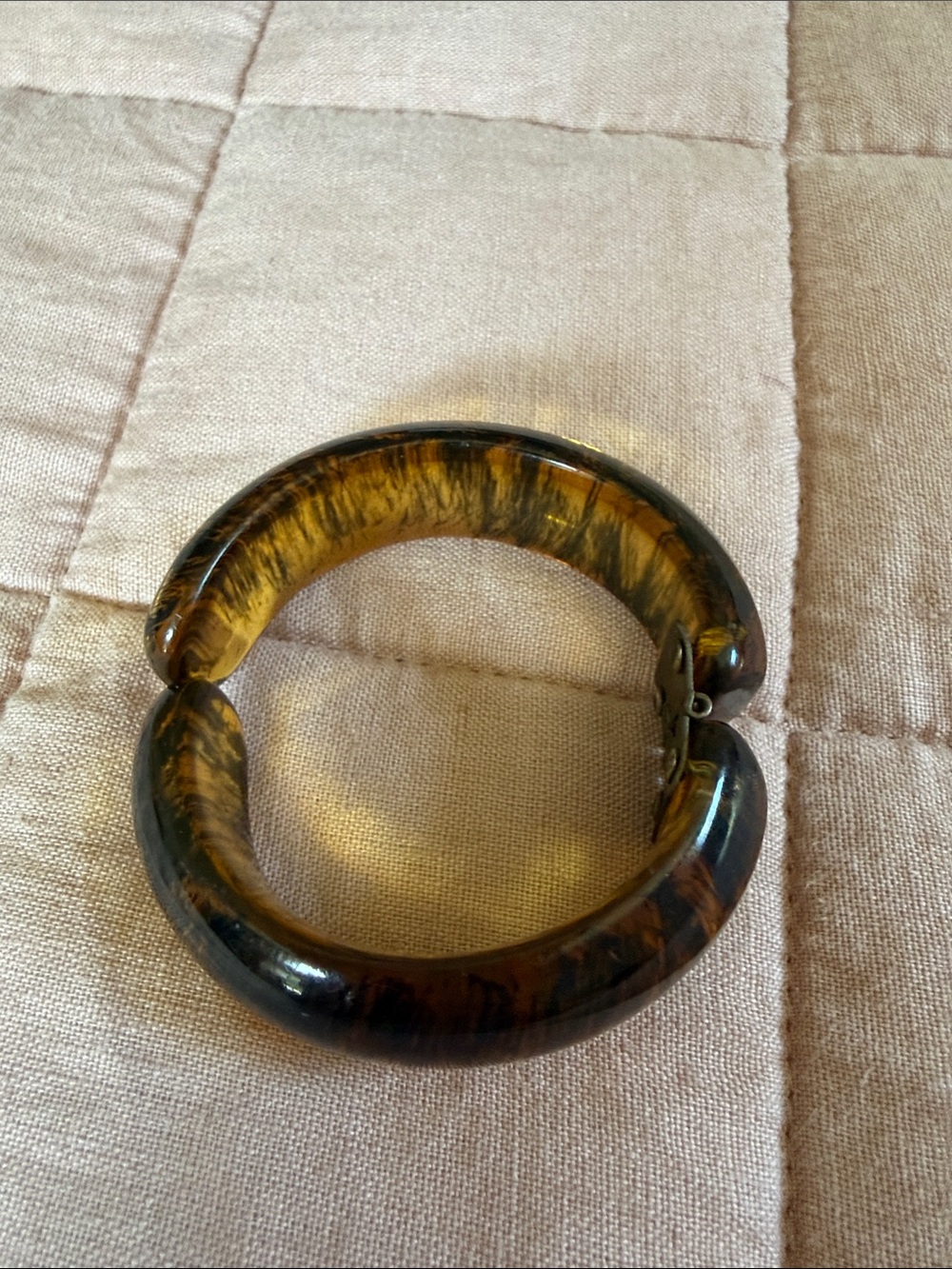 Vintage Amber Tortoiseshell Hinged Bracelet - Women Jewelry Bracelet
